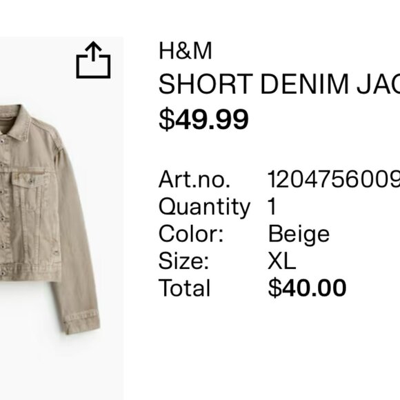 Womens Light Beige Denim Jacket – Size XL - Picture 2 of 7